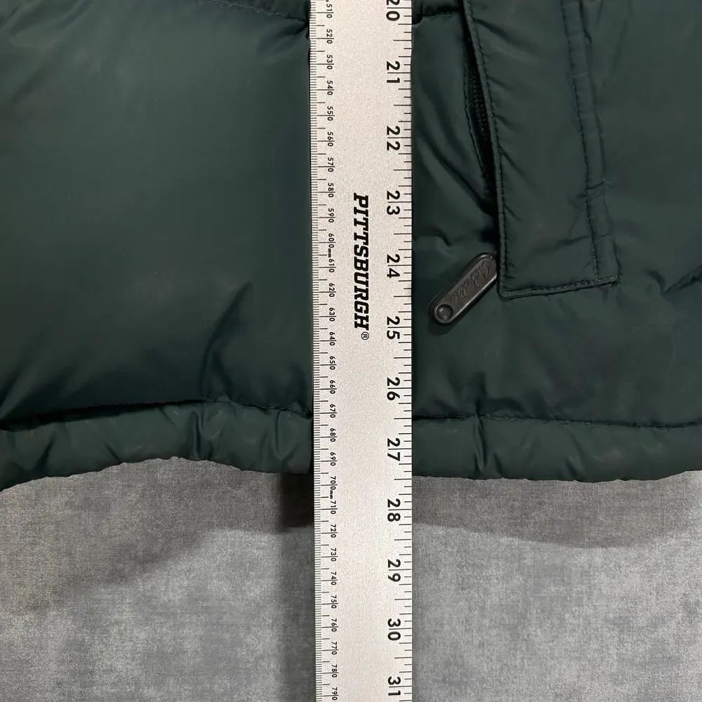 Vintage 90s Cabelas Premier Northern Goose Down 650 Puffer Jacket Green Mens XL